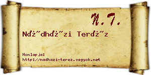 Nádházi Teréz névjegykártya