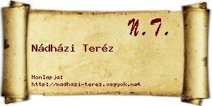 Nádházi Teréz névjegykártya